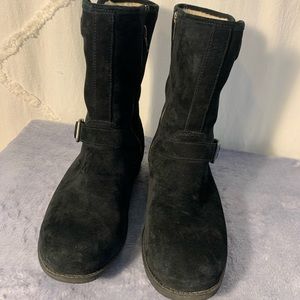 UGG boots, black suede, size 10.